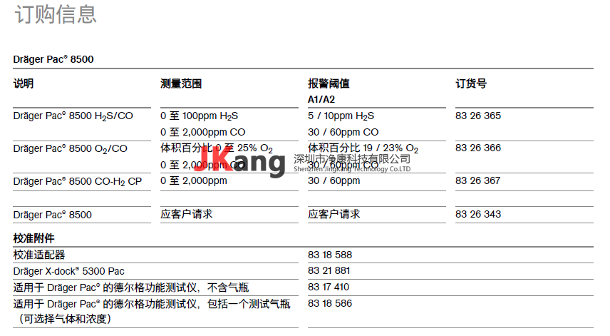 Pac8500气体检测仪,Drager德尔格Pac8500气体检测仪产品特点：