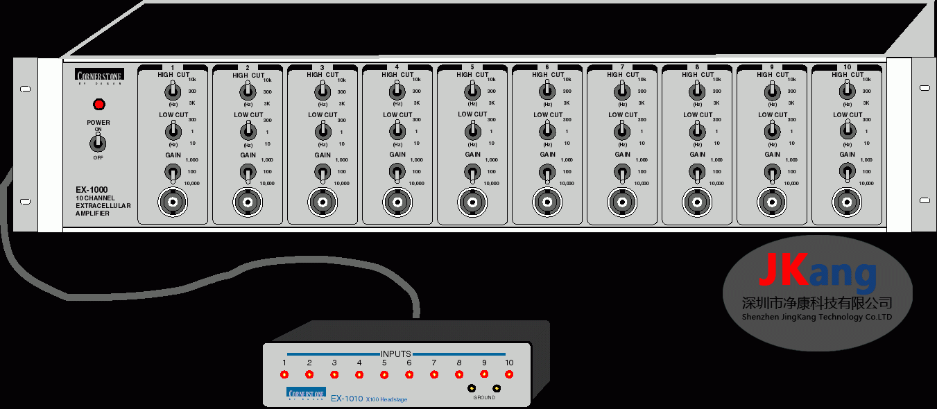 EX-1000细胞外放大器，EX-1000 10通道细胞外放大器